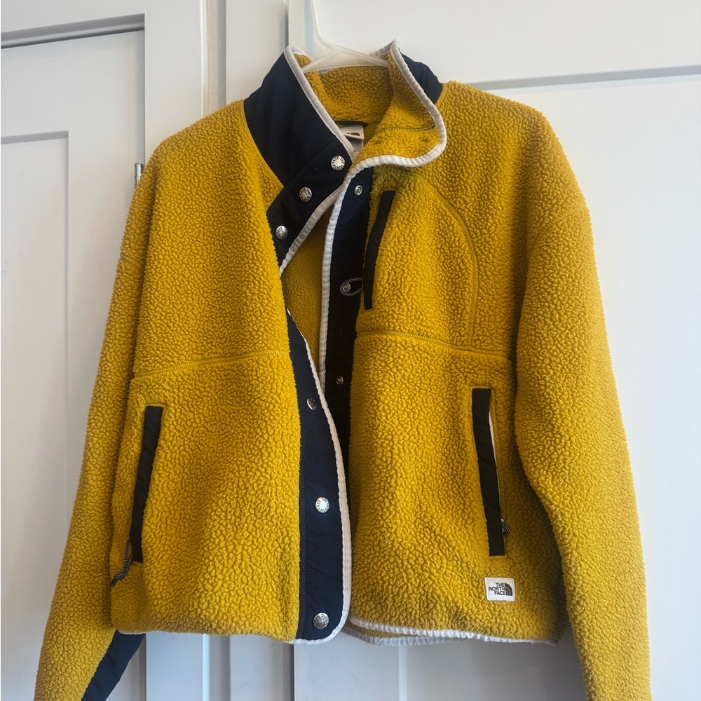 The North Face Mustard and Navy Fleece Jacket